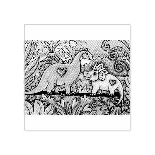 FREUNDLICHE DINOSAURS RUBBER-BRIEFMARKE GUMMISTEMPEL (Prägung)