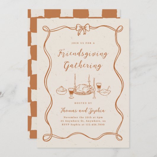 Freundliche Einladung Erntedank Dinner Party (Vorne/Hinten)