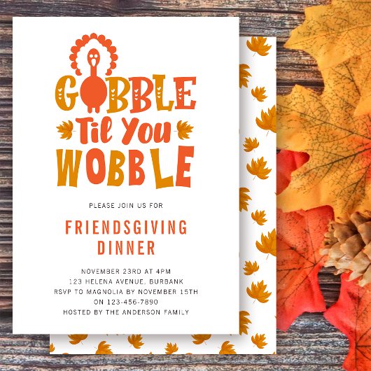 Freundliche Einladung Gobble Til You Wobble