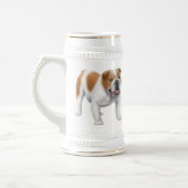 Freundliche englische Bulldogge Stein Bierglas (Links)