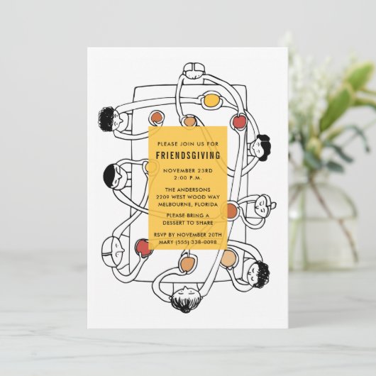 Freundliche Erntedank-Dinner Einladung (Stehend Vorderseite)