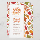 Freundliche Erntedank-Dinner Einladung (Vorne/Hinten)
