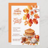Freundliche Erntedank-Dinner Einladung (Vorne/Hinten)