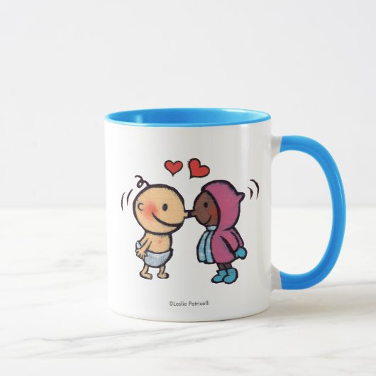 Freundliche Eskimonase küsst Kinder Tasse (Rechts)