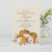 Freundliche Feste Abendessen Rustikal Einladung (Stehend Vorderseite)