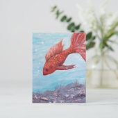 Freundliche Fish Grußkarte Postkarte (Stehend Vorderseite)