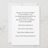 Freundliche Flannel up & Pop die Blase! Einladung (Rückseite)