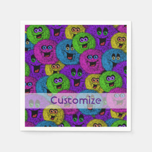 Freundliche Fuzzles Niedliche Lebewesen Neapel Serviette