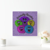 Freundliche Fuzzles Niedliche Wappenplatz-Uhr Quadratische Wanduhr (Zuhause)