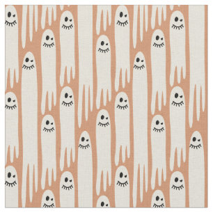 Freundliche Geister auf Creme und Orange – Hallowe Stoff