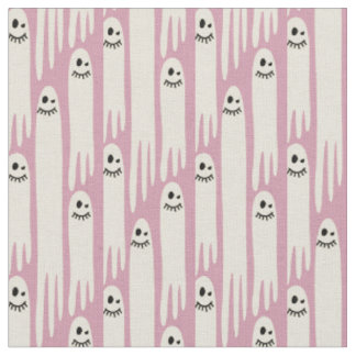 Freundliche Geister auf Creme und Rosa – Halloween Stoff