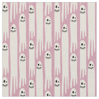 Freundliche Geister auf Creme und Rosa – Halloween Stoff