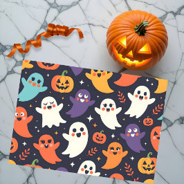 Freundliche Geister und Pumpkins Halloween Muster Seidenpapier