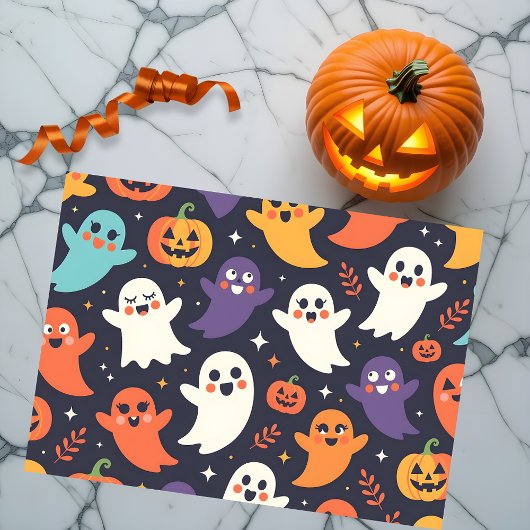 Freundliche Geister und Pumpkins Halloween Muster Seidenpapier