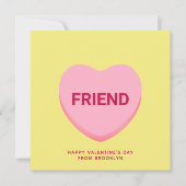 Freundliche gelbe Konversation Herz Valentinstag Karte (Vorderseite)