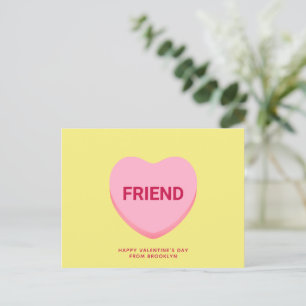 Freundliche gelbe Konversation Herz Valentinstag Postkarte