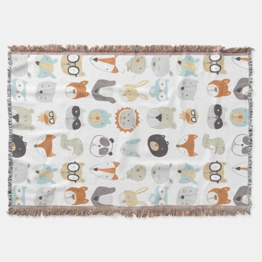 Freundliche Gesichter | Süße Tier Portraits Decke (Vorderseite)