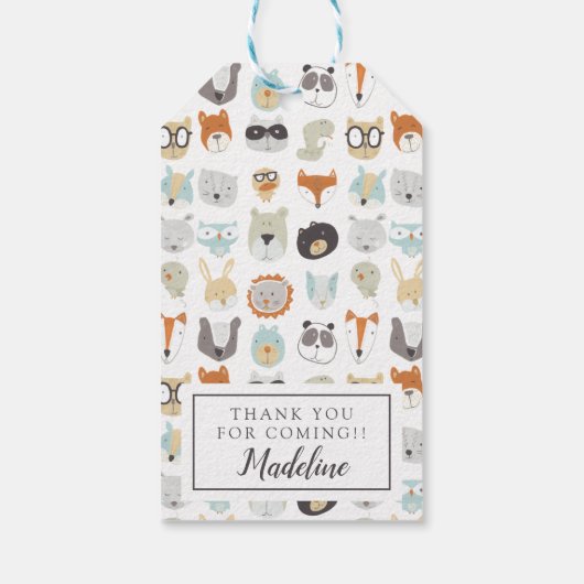 Freundliche Gesichter | Süße Tier Portraits Geschenkanhänger (Rückseite)