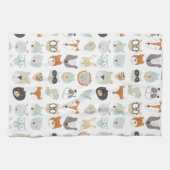 Freundliche Gesichter | Süße Tier Portraits Geschirrtuch (Horizontal)