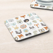 Freundliche Gesichter | Süße Tier Portraits Getränkeuntersetzer (Linke Seite)