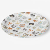 Freundliche Gesichter | Süße Tier Portraits Pappteller (Schrägansicht)