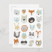 Freundliche Gesichter | Süße Tier Portraits Postkarte (Vorne/Hinten)