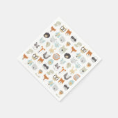 Freundliche Gesichter | Süße Tier Portraits Serviette (Ecke)