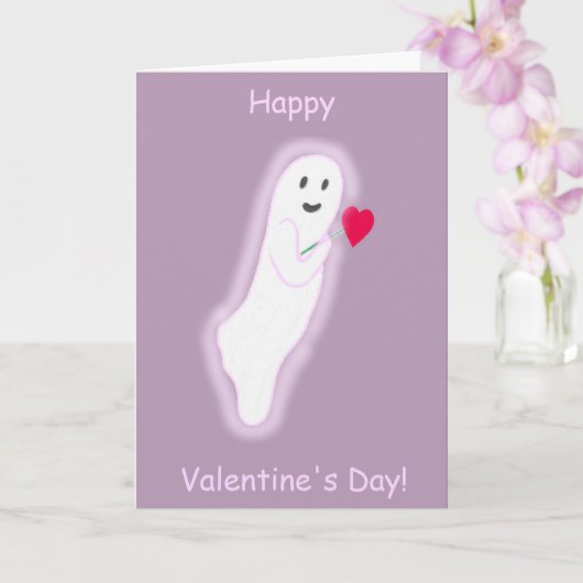 Freundliche Ghost Happy Valentine's Day Cards Karte (Orchidee)