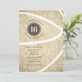 Freundliche Goldbasketball-Geburtstagsfeier Einladung (Stehend Vorderseite)