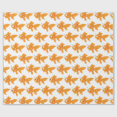 Freundliche Goldfisch-Illustration Geschenkpapier (Flach)