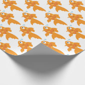 Freundliche Goldfisch-Illustration Geschenkpapier (Ecke)