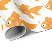 Freundliche Goldfisch-Illustration Geschenkpapier (Rolleneckpunkt)
