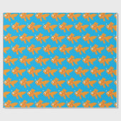 Freundliche Goldfisch-Illustration Geschenkpapier (Flach)