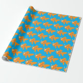 Freundliche Goldfisch-Illustration Geschenkpapier (Ungerollt)