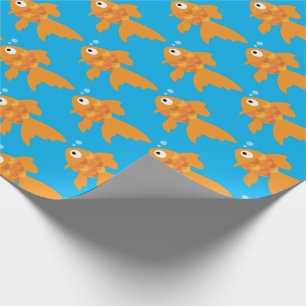 Freundliche Goldfisch-Illustration Geschenkpapier