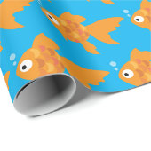 Freundliche Goldfisch-Illustration Geschenkpapier (Rolleneckpunkt)