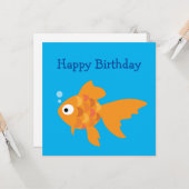 Freundliche Goldfisch-Illustration Karte (Vorderseite/Rückseite Beispiel)
