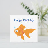 Freundliche Goldfisch-Illustration Karte (Stehend Vorderseite)