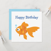 Freundliche Goldfisch-Illustration Karte (Vorderseite/Rückseite Beispiel)