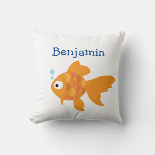 Freundliche Goldfisch-Illustration Kissen