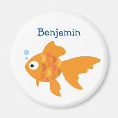 Freundliche Goldfisch-Illustration Magnet (Vorne)