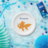 Freundliche Goldfisch-Illustration Pappteller (Party)