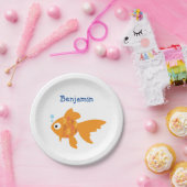 Freundliche Goldfisch-Illustration Pappteller (Party)
