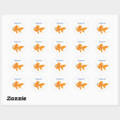 Freundliche Goldfisch-Illustration Runder Aufkleber (Blatt)