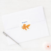 Freundliche Goldfisch-Illustration Runder Aufkleber (Umschlag)