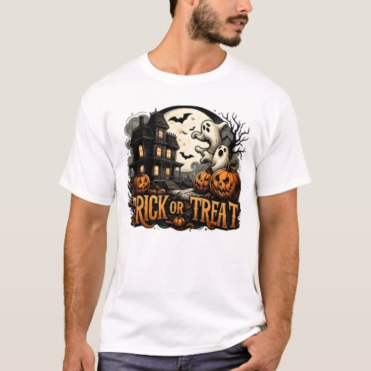 Freundliche Halloween-Nacht mit Gespenstern und Kü T-Shirt (Vorderseite)