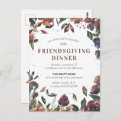 Freundliche Herbstlaub Postkarte Einladung (Vorne/Hinten)