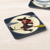 Freundliche Hexenkinder Getränkeuntersetzer (Linke Seite)