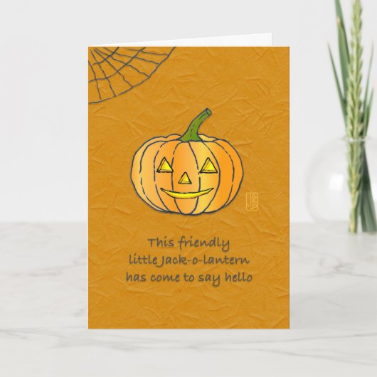 Freundliche Jack-o-Laterne Halloween Card Karte (Vorderseite)