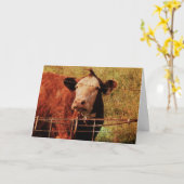 Freundliche Kuh, Vatertag Karte (Gelbe Blume)